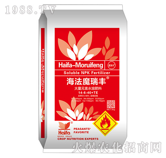 大量元素水溶肥料14-6-40+TE-海法魔瑞豐-海法