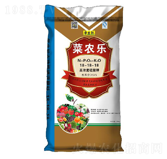 蔬菜專用高濃度硫酸鉀復混肥料18-18-18-菜農樂-帝益肥