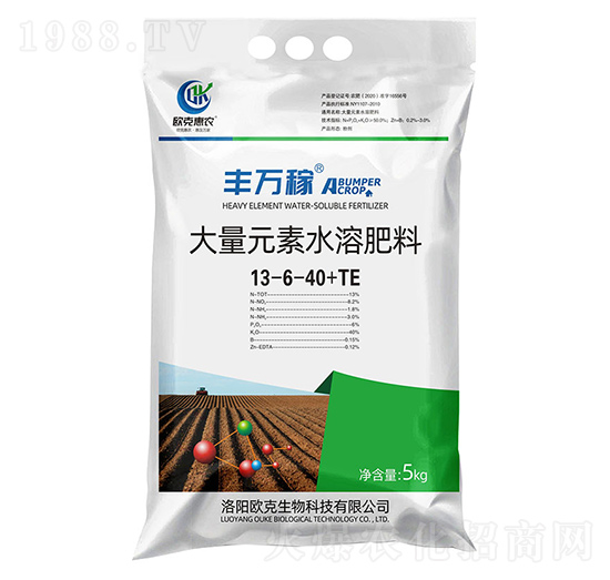 大量元素水溶肥料13-6-40+TE-豐萬稼-歐克生物