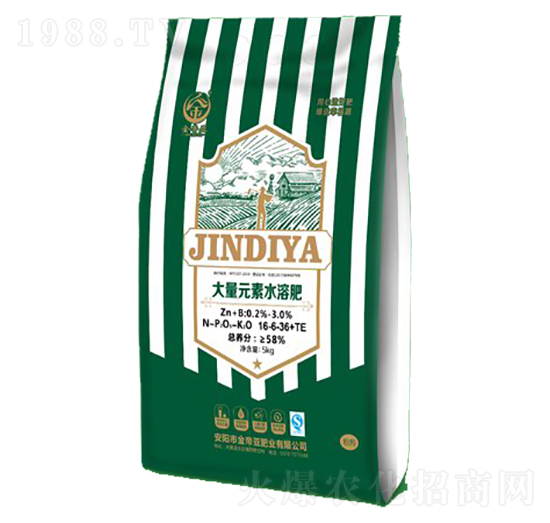 大量元素水溶肥16-6-36+TE-金帝亞