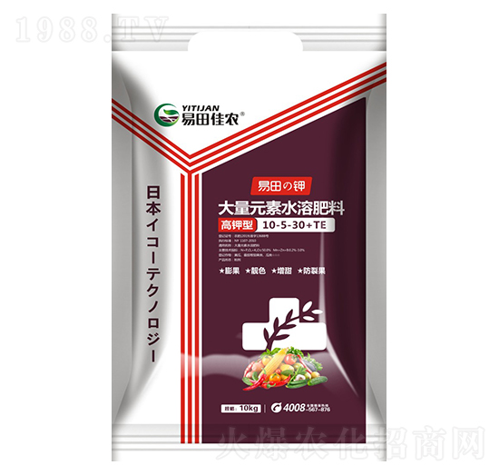 大量元素水溶肥料10-5-30+TE-易田鉀-易田佳農(nóng)