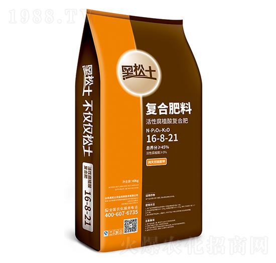 黑松土腐植酸復(fù)合肥16-8-21-農(nóng)大肥業(yè)